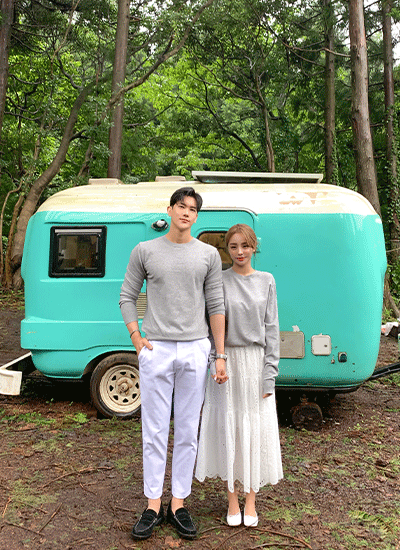 시그니처 캐시니트 커플룩(그레이+5컬러)