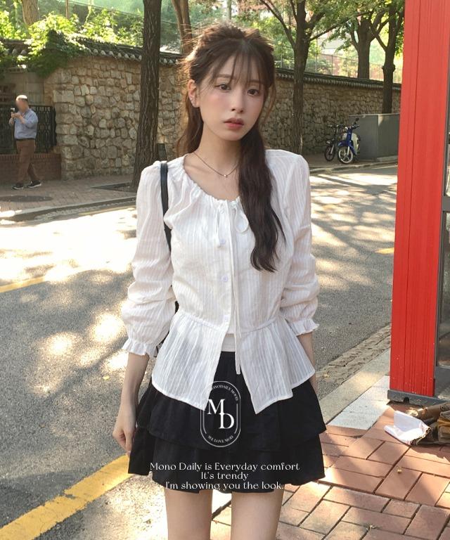 [#.New Arrival]  앤듀 퍼프 블라우스 (입고지연 9/3일 이후 순차발송)