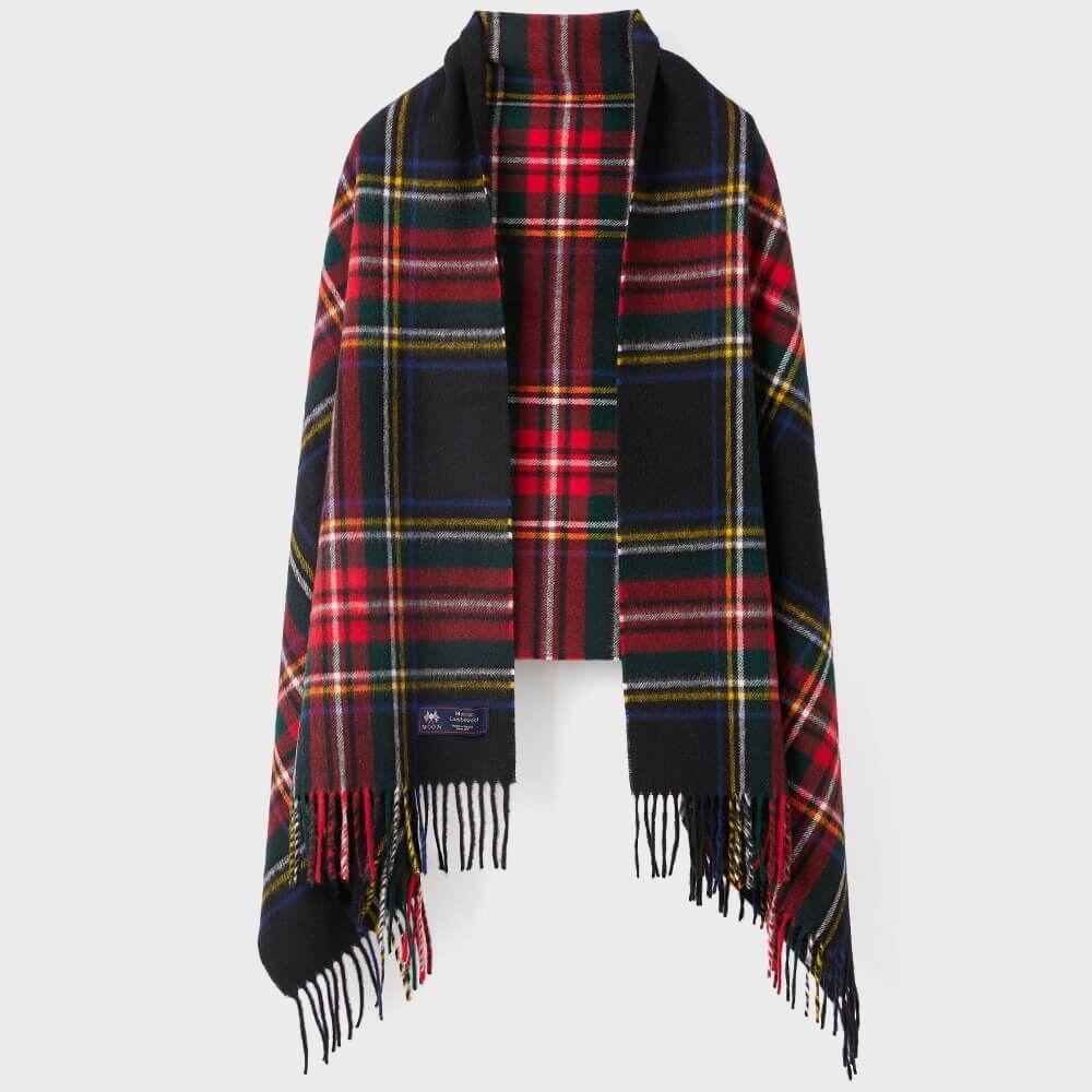 아브라함문 메리노울 숄 70cm - 블랙 스튜어트