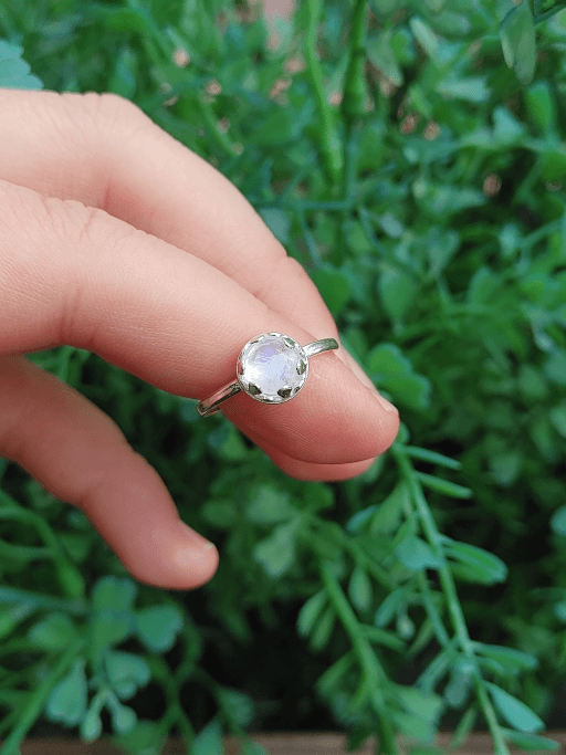 AA+ 레인보우문스톤 오픈링 은반지 silver92.5