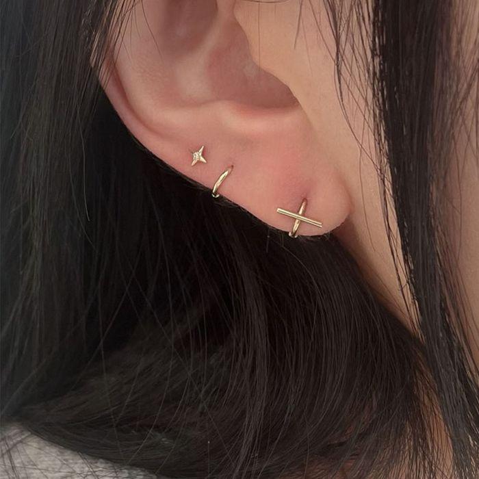 14k tina stick one touch earrings (1 pair)