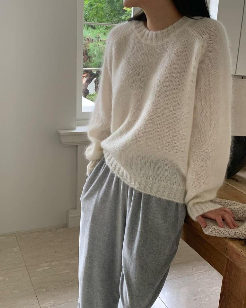 솔트 당일 / BR 브런치 새들 라운드 니트 모헤어 루즈핏 nt (4 color)