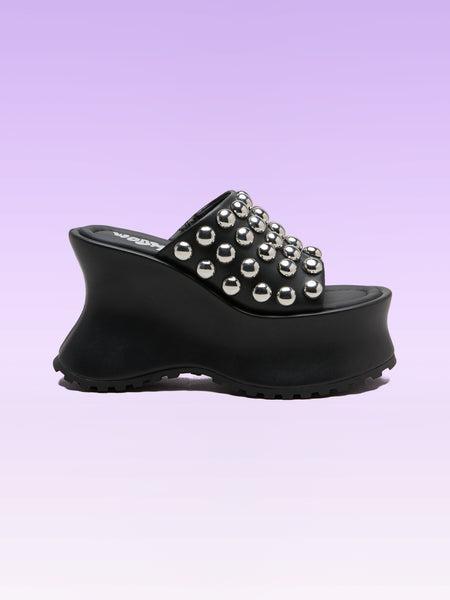 COLETTE BLACK NAPPA STUDS