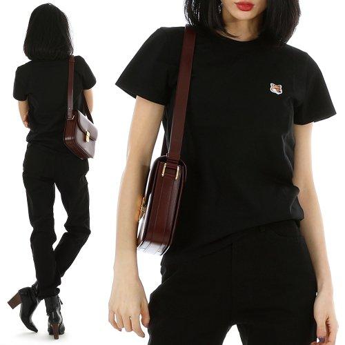 22FW 폭스헤드 패치 반팔 티셔츠 AW00103KJ0005 BLACK