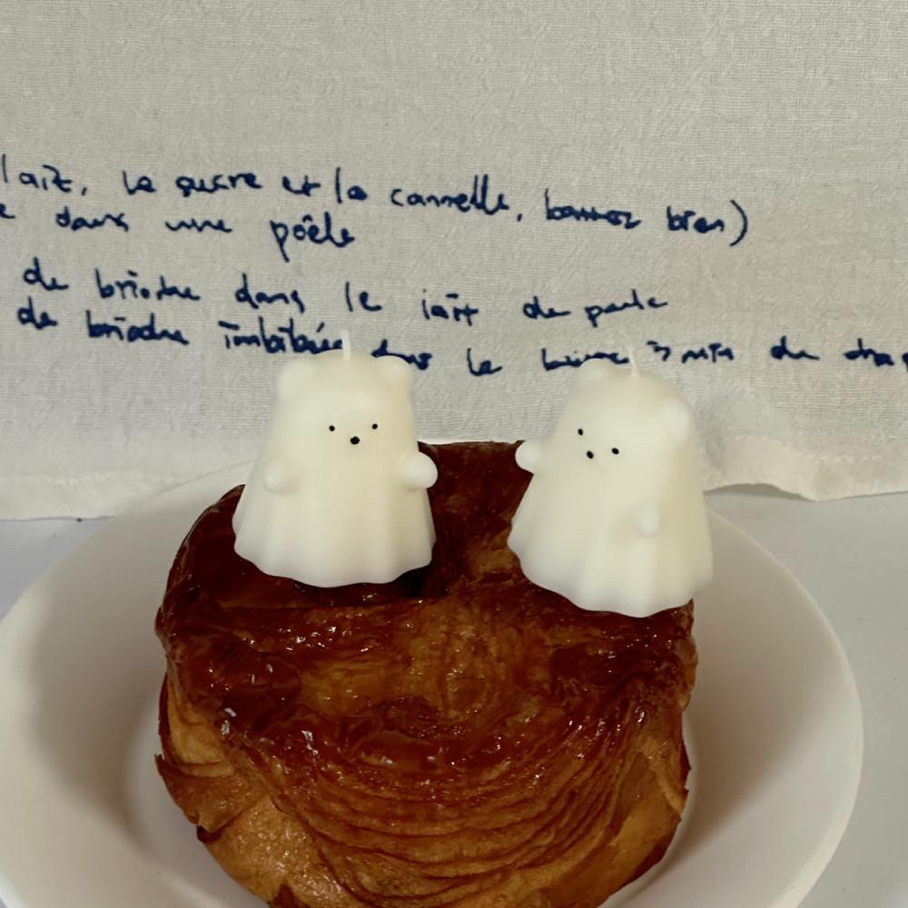 곰돌이 유령 초 피규어 케이크 생일 귀여운 선물 축하 홈 파티 HBD 할로윈 핼러윈