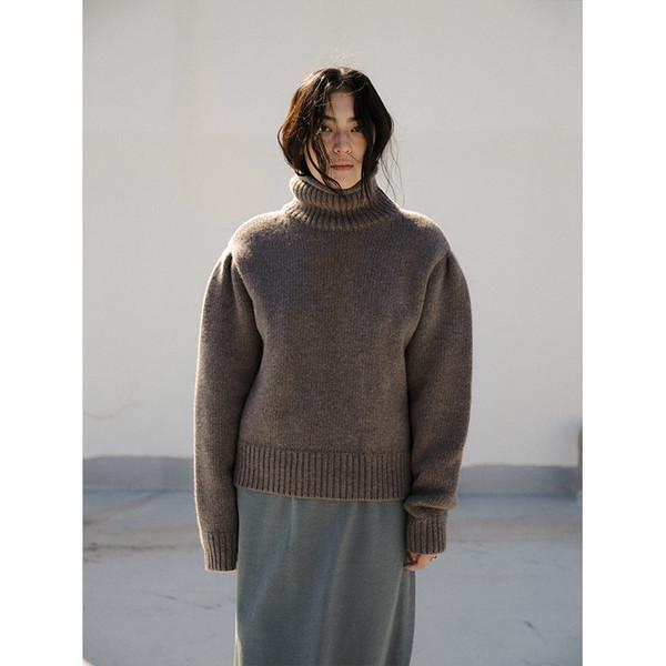 Yak T-neck Sweater  / Yak Brown