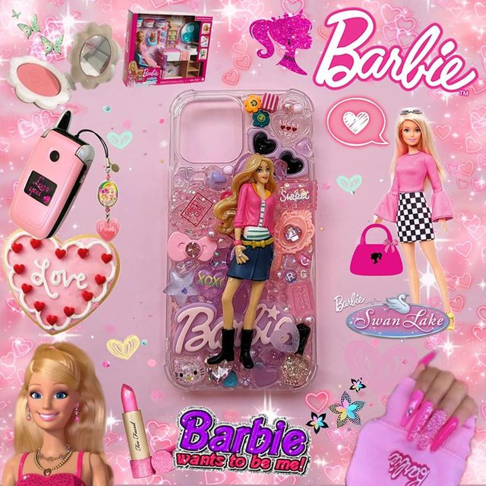 바비 바비키링 바베케이스 데코덴케이스 barbie 인형케이스 공주케이스 폰케이스 키치케이스