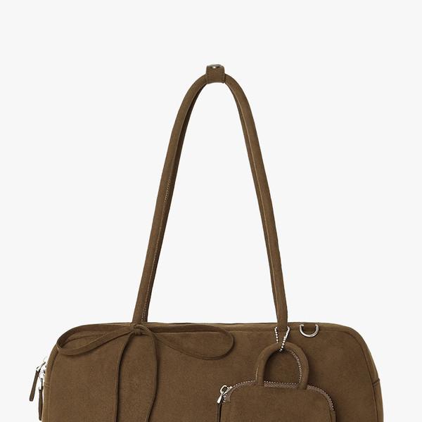 [재입고] 트윈 바게트 스웨이드 백 (브라운)