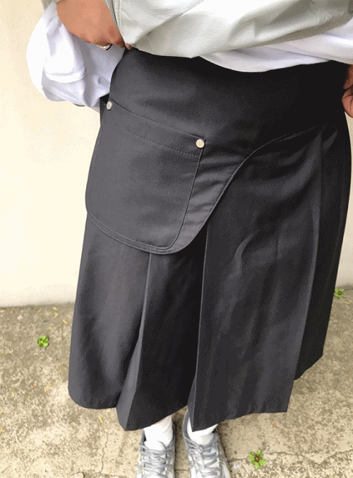 여로 [ 벨트백 set 미니포켓!] 도우  플리츠 미디스커트