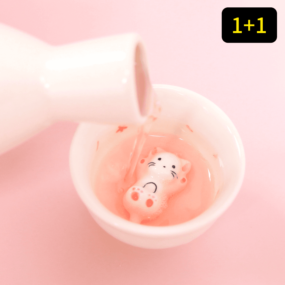 생일 술잔 선물 귀여움이 담기는 벚꽃냥 도자기 술잔2p 세트 [집들이 개업]