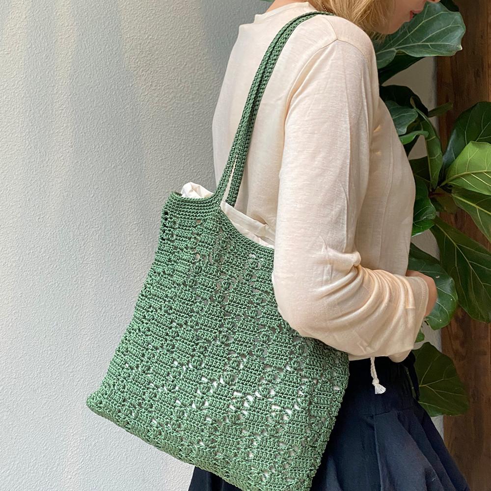 DIY키트 꿀바른 에코백 코바늘 가방뜨기- 사계절 숄더백 홀리데이실 패키지 손뜨개 뜨개질 취미 뜰안 뜨개공방 [무료도안]