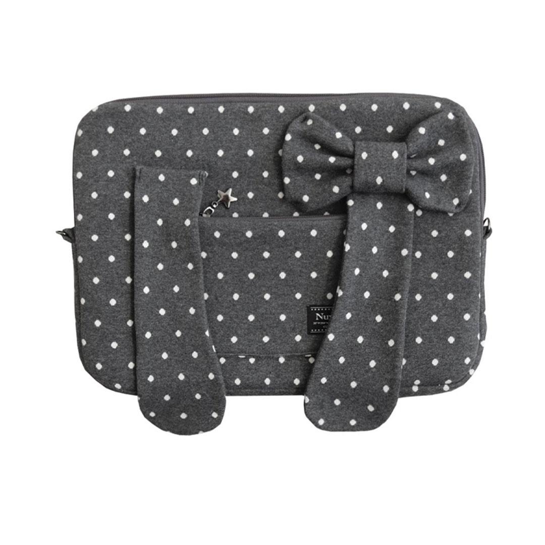 Bunny Tablet Pouch _ Dark Grey Dot