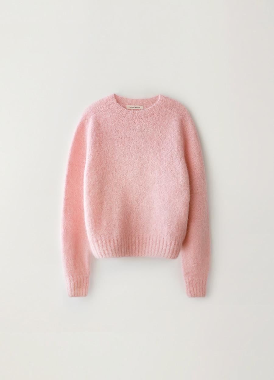 Alpaca pullover sweater (Baby pink)