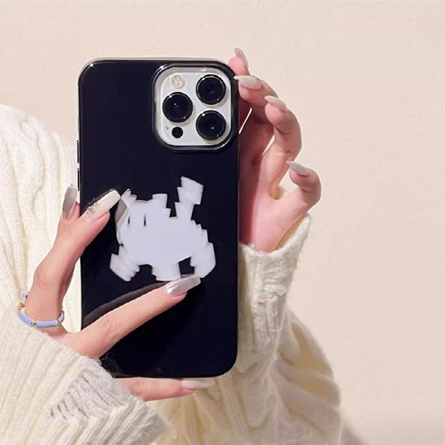 퍼지❤고양이 블랙 아이폰케이스[7 SE 11 12 13 14 15 PRO MAX MINI 프로맥스 미니]