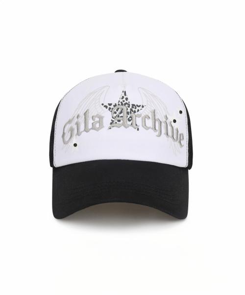 LEOPARD STAR WING MESH CAP_BK