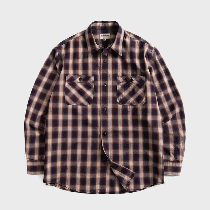 W23 OMBRE PLAID WORK SHIRT (deep purple)