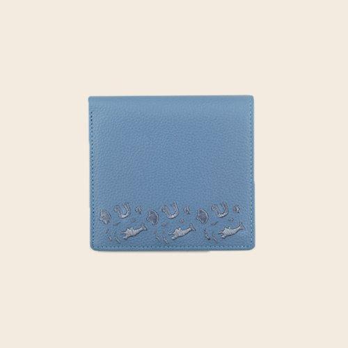 [할머니상어 아기코끼리] wallet  half _ ocean blue