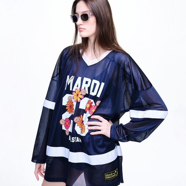 MESH JERSEY TOP NUMERO 23_NAVY WHITE
