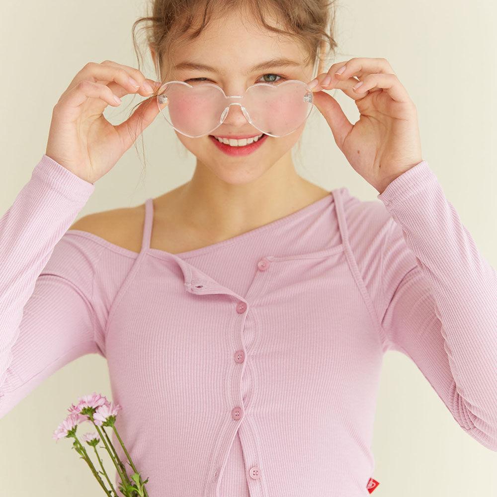 [ohyeah] Unbalance t sleeve set - Purple