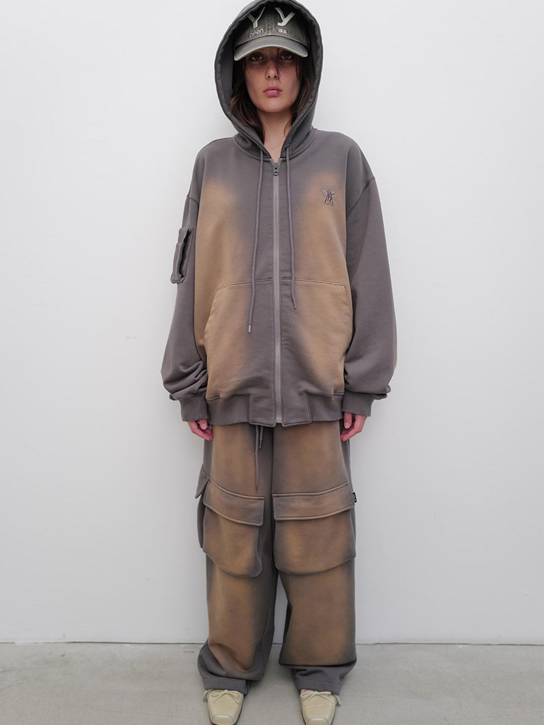 Washed Pocket Sweat Baggy - Charcoal