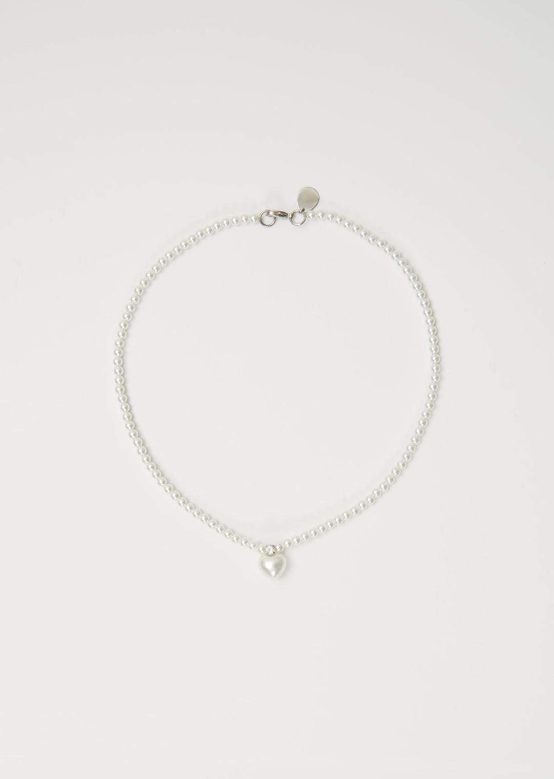 Pearl Heart Necklace - OS / Crystal/Pearl