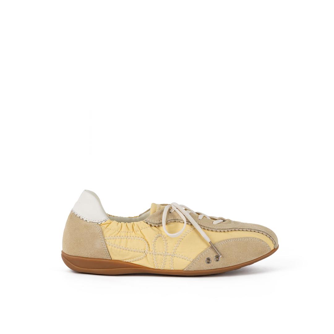 SKIA PINKING SHIRRING SNEAKERS / YELLOW