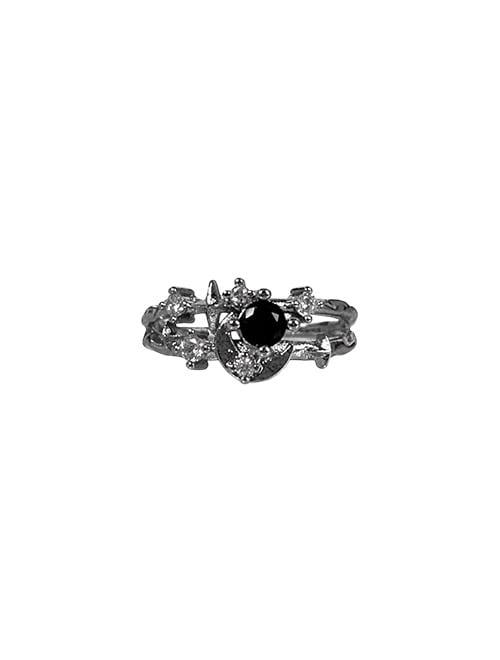 Moonlit Black Thorn Spark Ring
