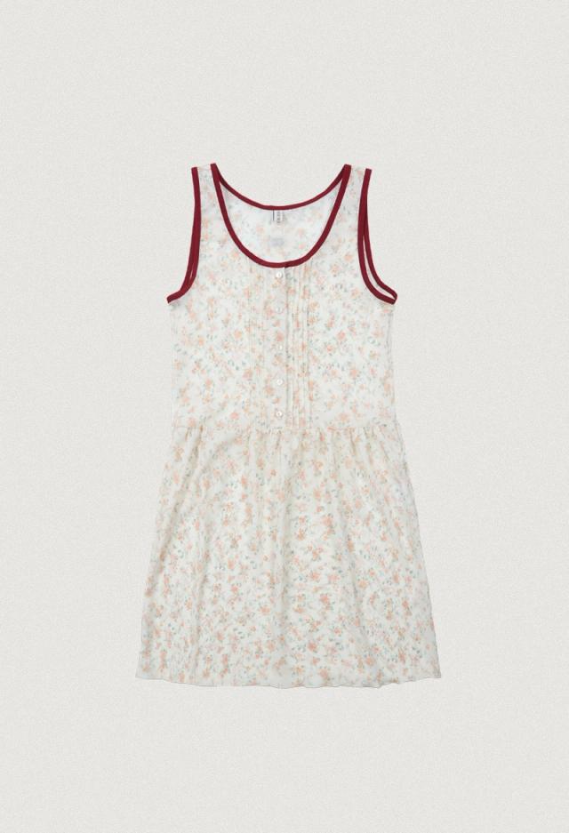 OURNOSTALGIA - Vintage Flower layered dress_Orange blossom(O25-OPS01)