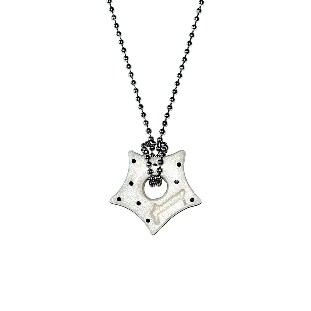 gleaming star dot necklace <white>