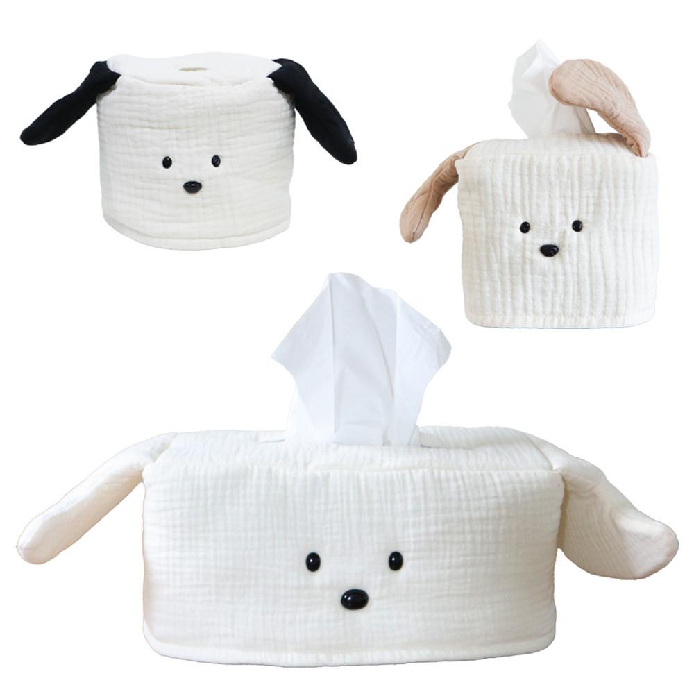 폭신 순면 3중 요루 꼬질퍼피 강아지 티슈케이스 미니각 두루마리 휴지커버