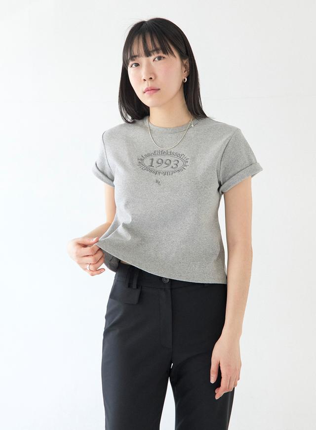 1993 Crop T-Shirt grey