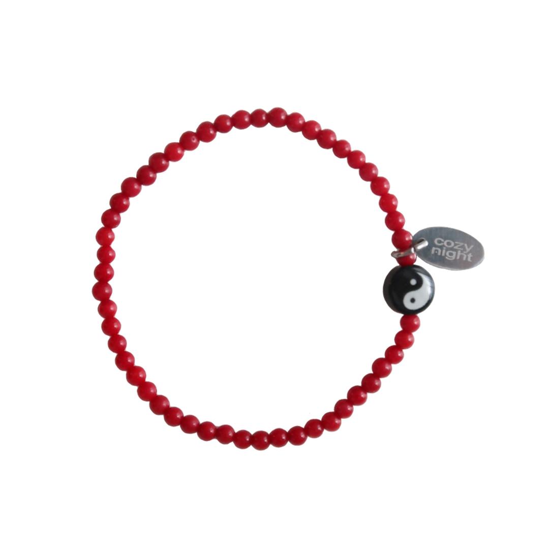yin n yang red bracelet