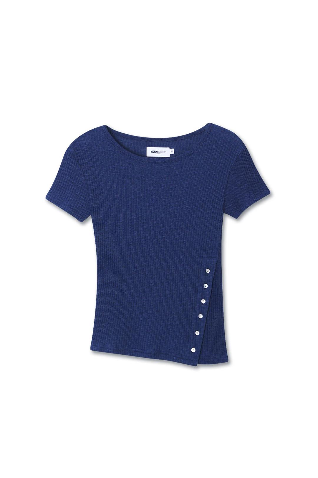 DIAGONAL BUTTON SLIM TOP NAVY