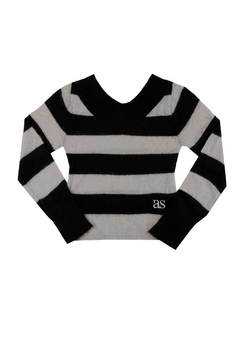 PONY STRIPE KNIT / BLACK