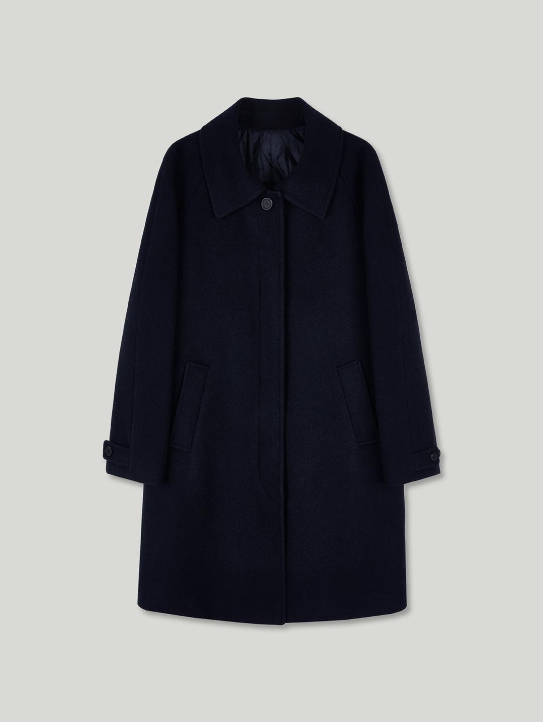 Wide collar single coat_navy