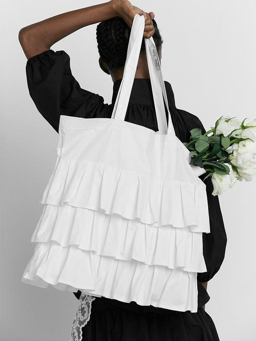 RUFFLE BIG ECO BAG [WHITE]