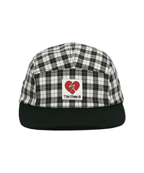 브로큰 하트 멀티체크 캠프캡_블랙