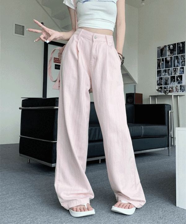 블라썸 코튼 핀턱 와이드 팬츠