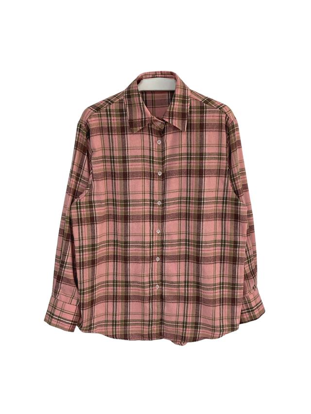 pajama check shirt - pink