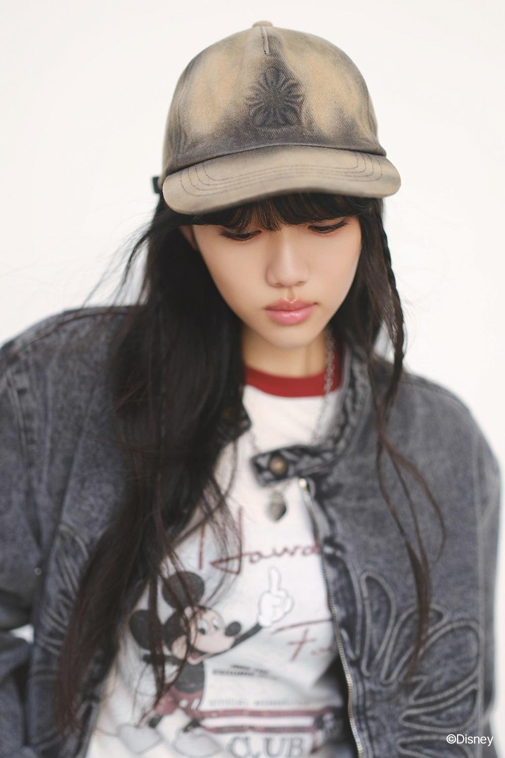 [Runway] MUGUNG washed embossed denim ball cap_Dusty Beige