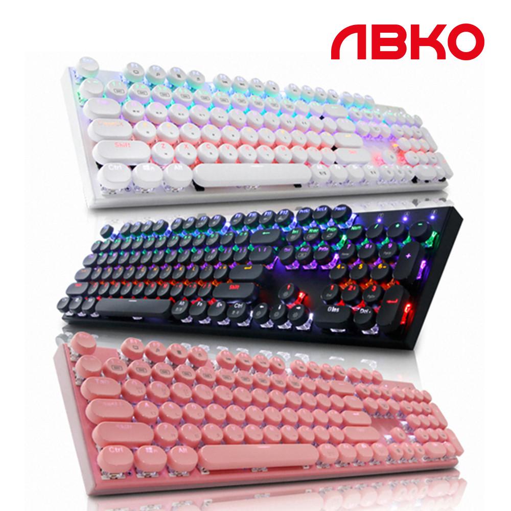 앱코 K840 조약돌 레트로 키캡 축교환 게이밍 기계식 키보드