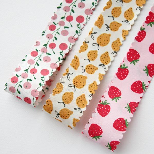 과일 물결 리본 폭4cm 길이90cm