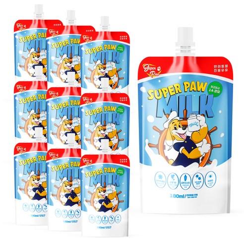 슈퍼포우 반려동물 펫밀크 180ml, 우유맛, 10개