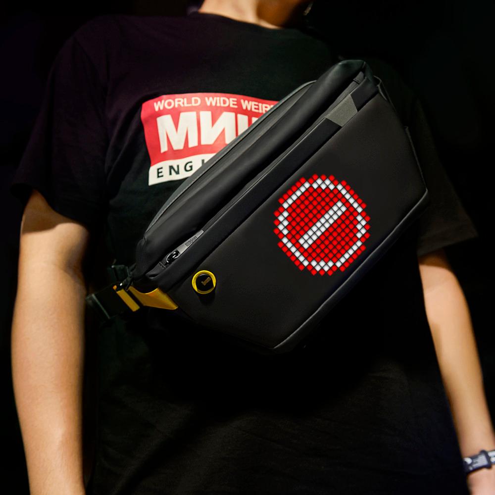 디붐 LED 방수 백팩 라이딩 가방 오토바이 픽셀아트 DIY 슬링백 배달