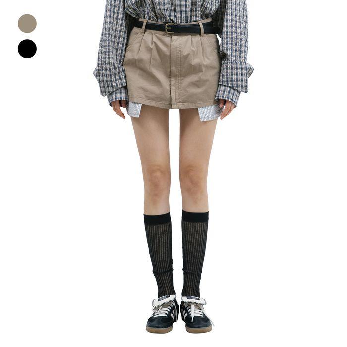 LOW-RISE CHINO SKIRT / 2 COLOR
