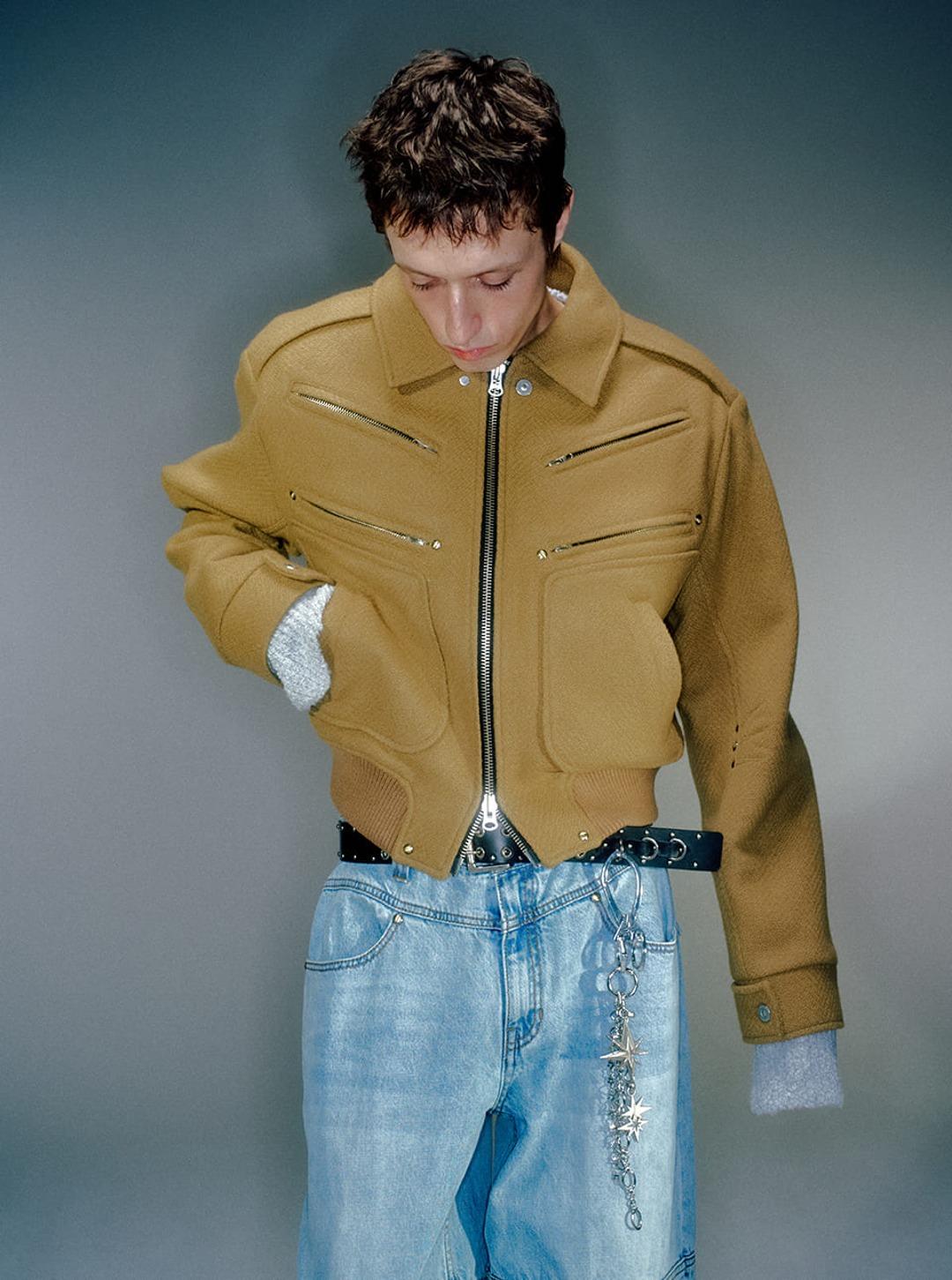 DERECK WOOL BLOUSON JACKET BEIGE