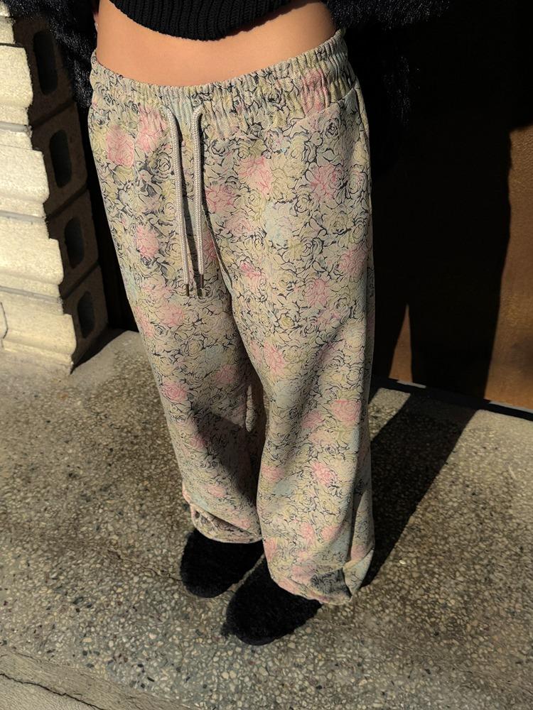 Rose Jacquard Banding Pants