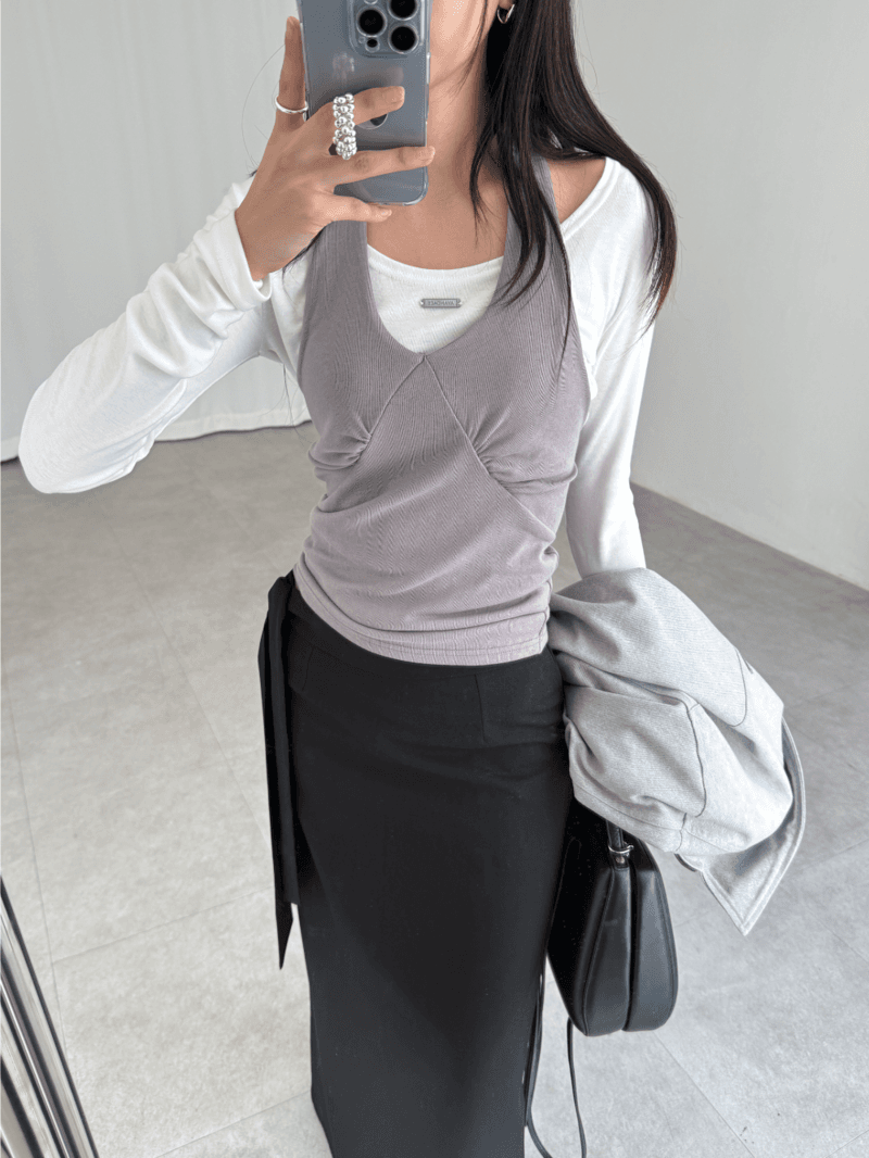 plan shirring sleeveless (3color)