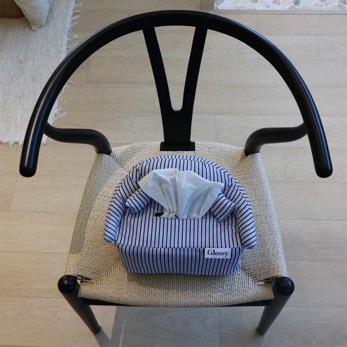 11/21 예약 출고 Stripe sofa tissue cover 스트라이프 소파 티슈 커버(white)