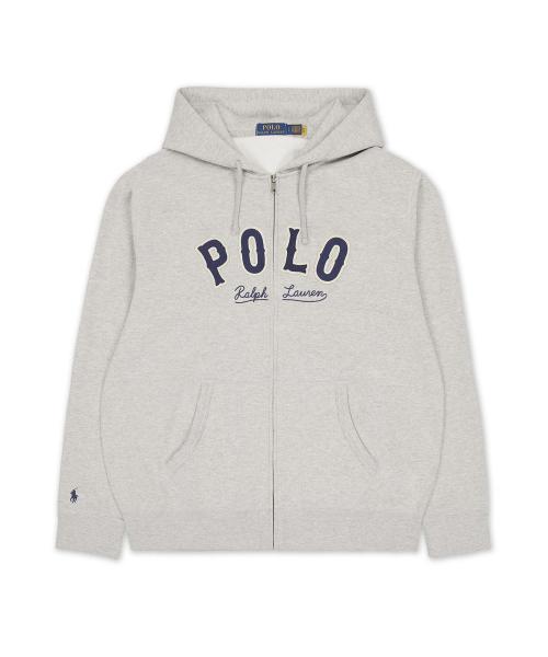 RL 플리스 웨스턴 로고 후디-그레이